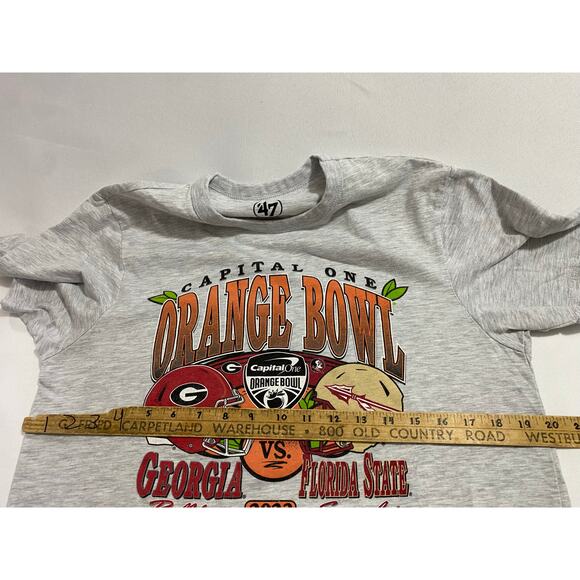 47 Brand 2023 Capital One Orange Bowl Georgia Vs FSU T-Shirt Gray Size Medium - Picture 4 of 8